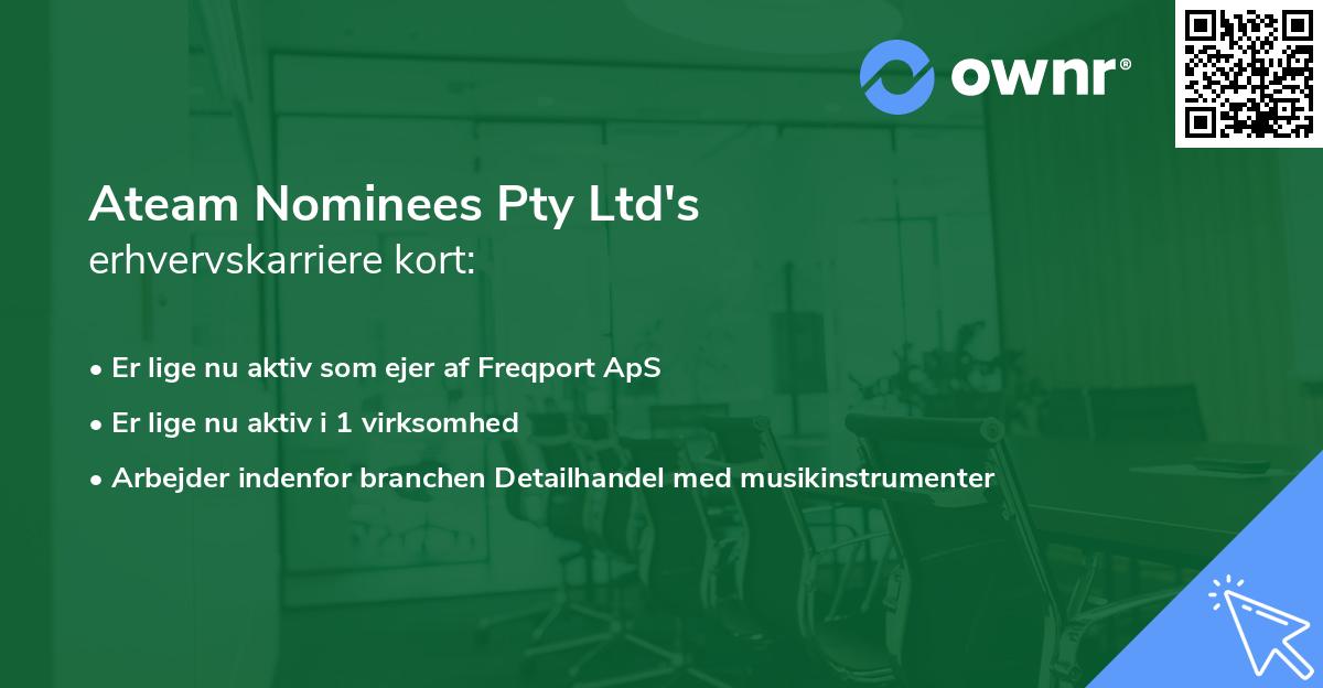 Ateam Nominees Pty Ltd's erhvervskarriere kort