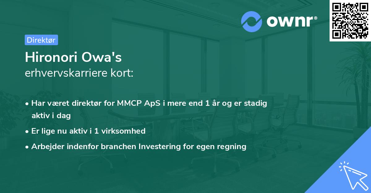 Hironori Owa's erhvervskarriere kort