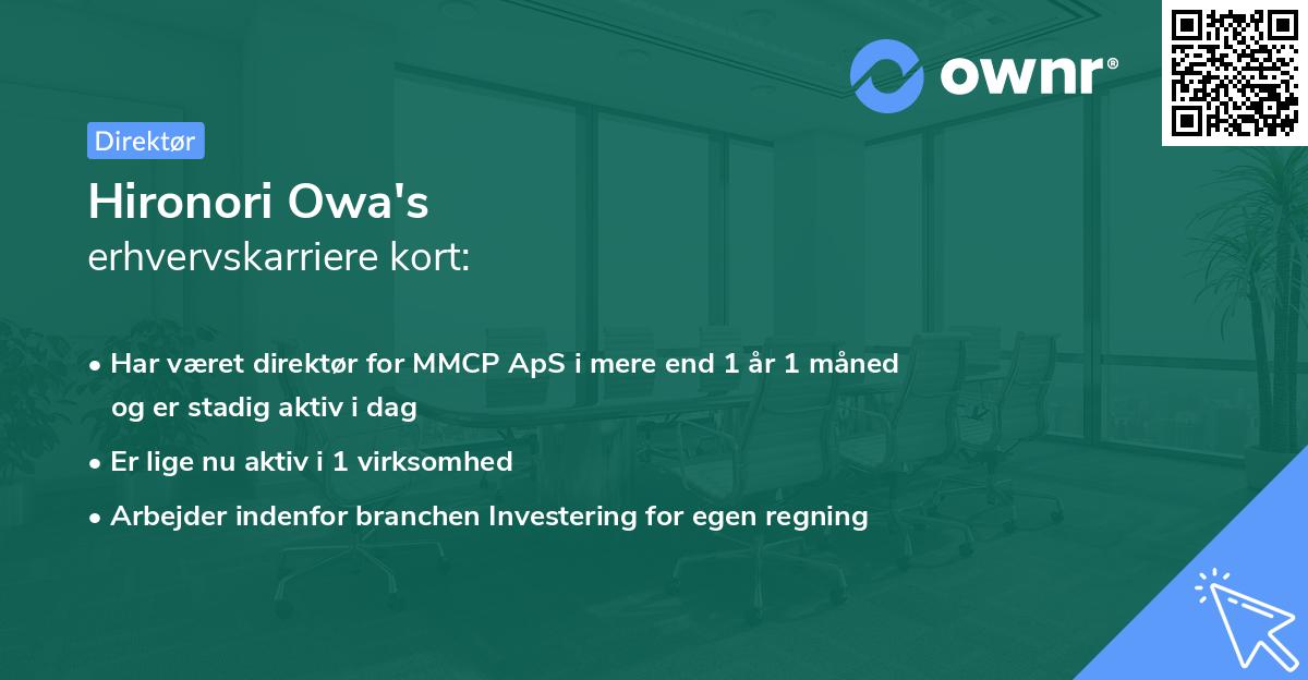 Hironori Owa's erhvervskarriere kort