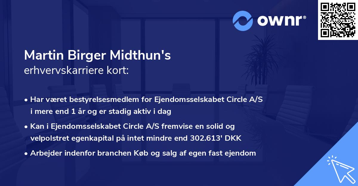 Martin Birger Midthun's erhvervskarriere kort
