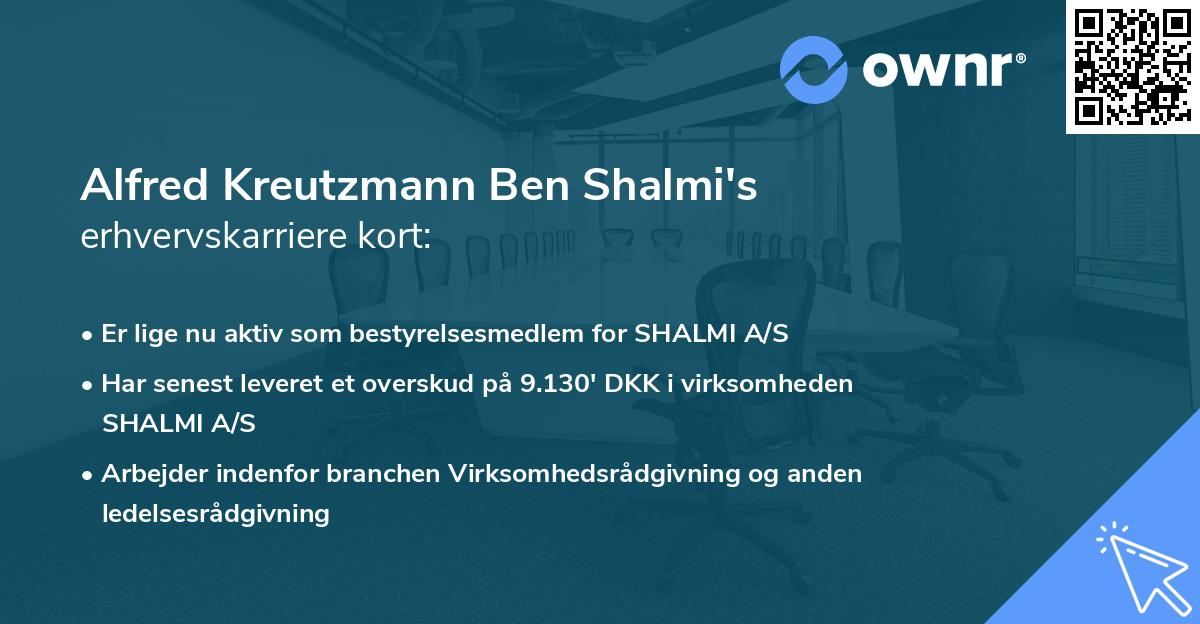 Alfred Kreutzmann Ben Shalmi's erhvervskarriere kort