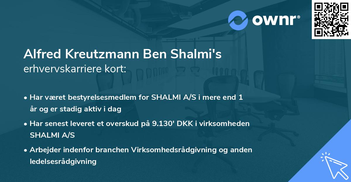 Alfred Kreutzmann Ben Shalmi's erhvervskarriere kort