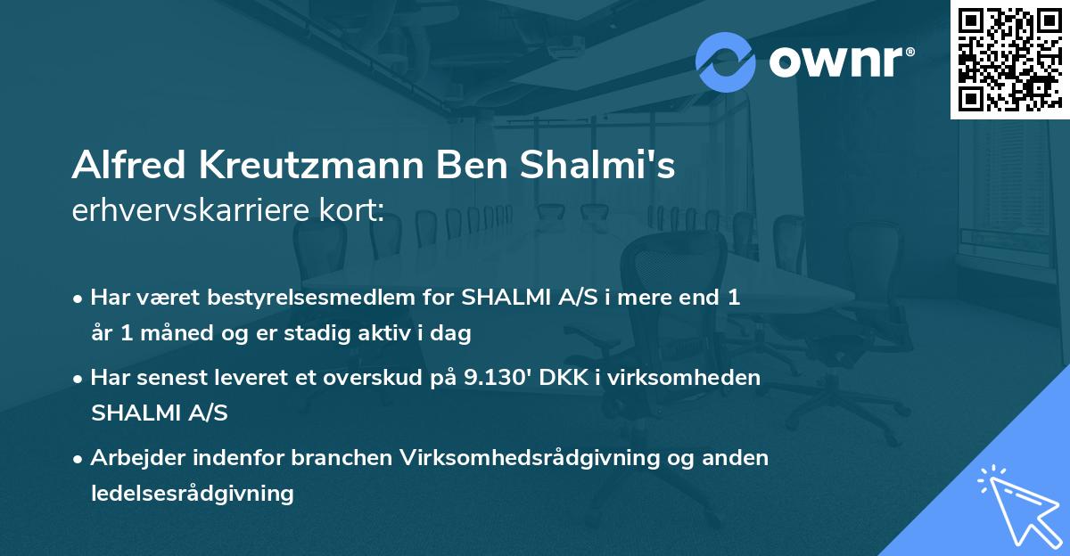 Alfred Kreutzmann Ben Shalmi's erhvervskarriere kort