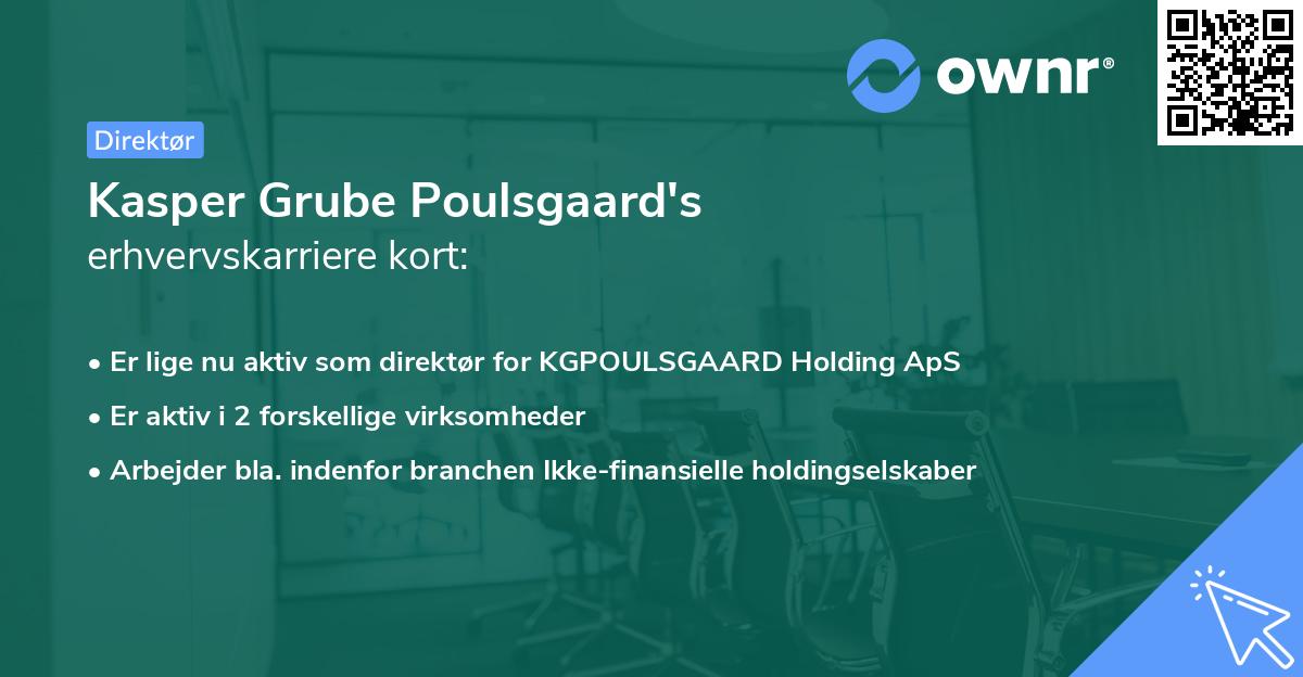 Kasper Grube Poulsgaard's erhvervskarriere kort