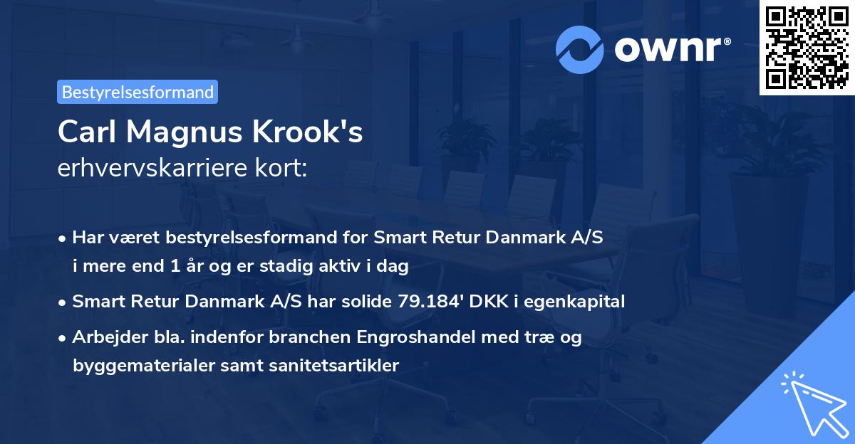 Carl Magnus Krook's erhvervskarriere kort