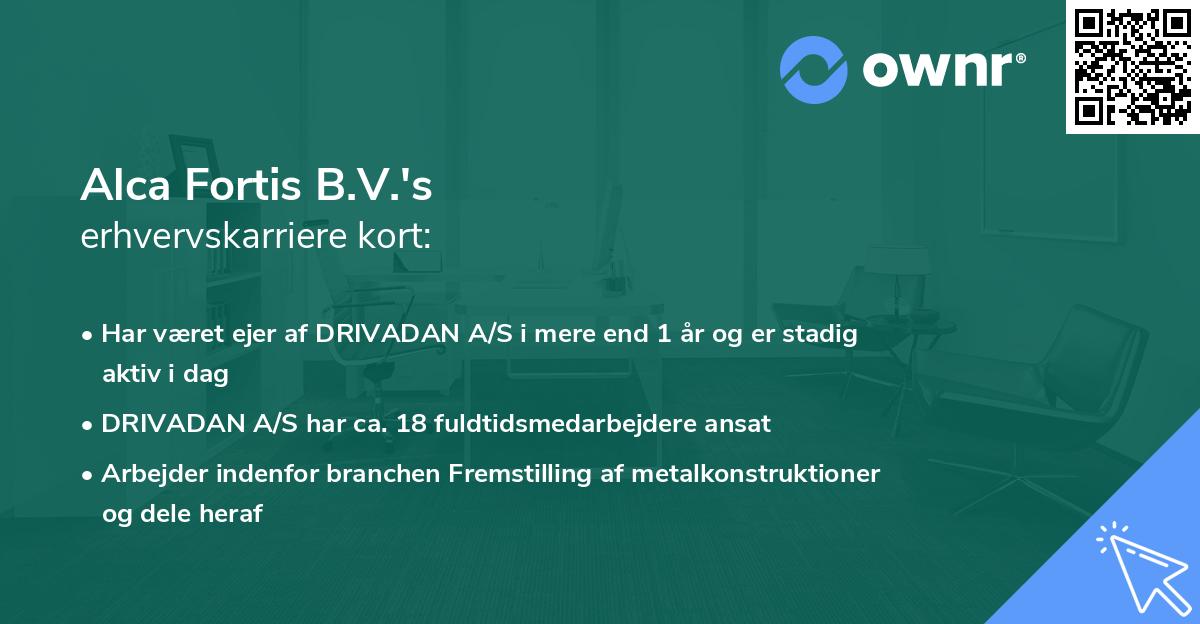 Alca Fortis B.V.'s erhvervskarriere kort