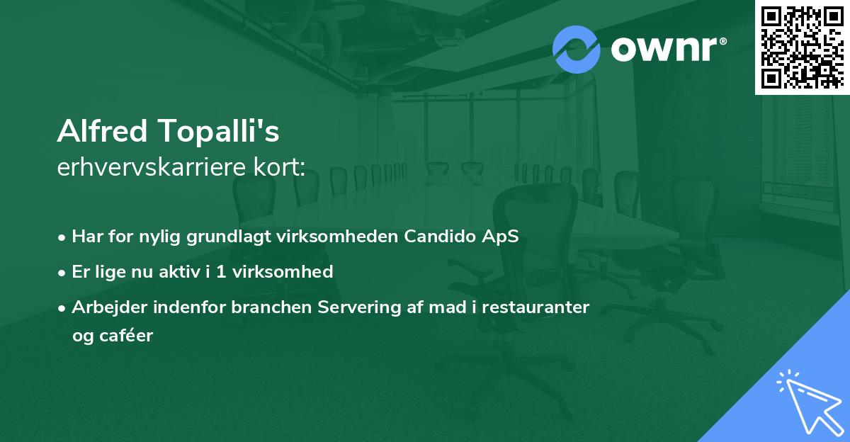 Alfred Topalli's erhvervskarriere kort