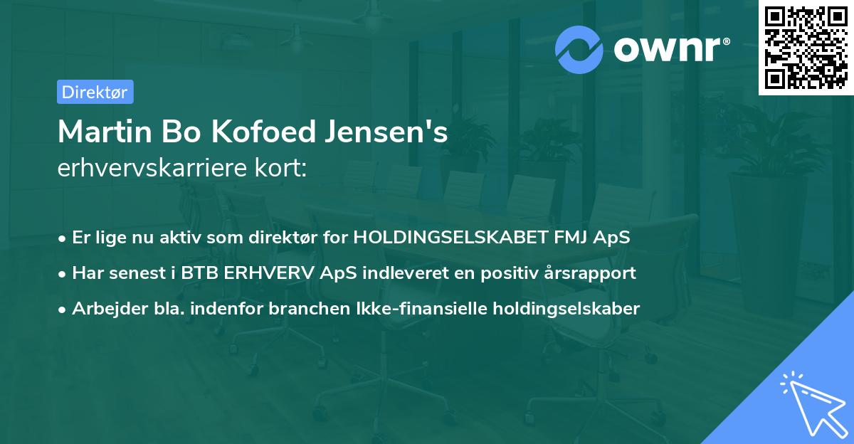 Martin Bo Kofoed Jensen's erhvervskarriere kort