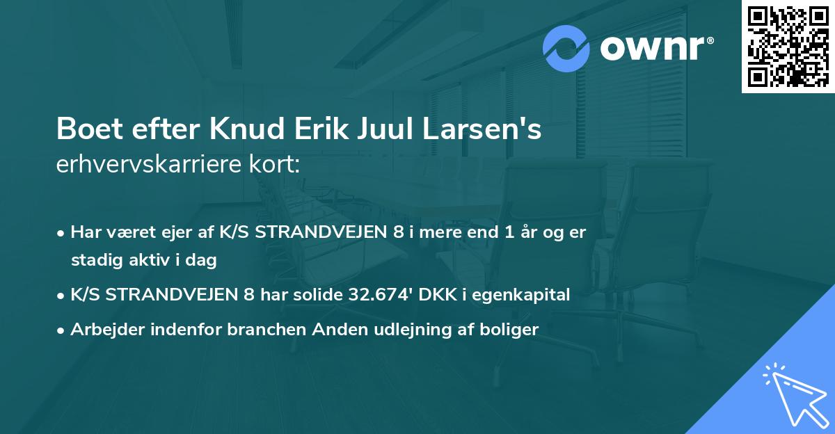 Boet efter Knud Erik Juul Larsen's erhvervskarriere kort