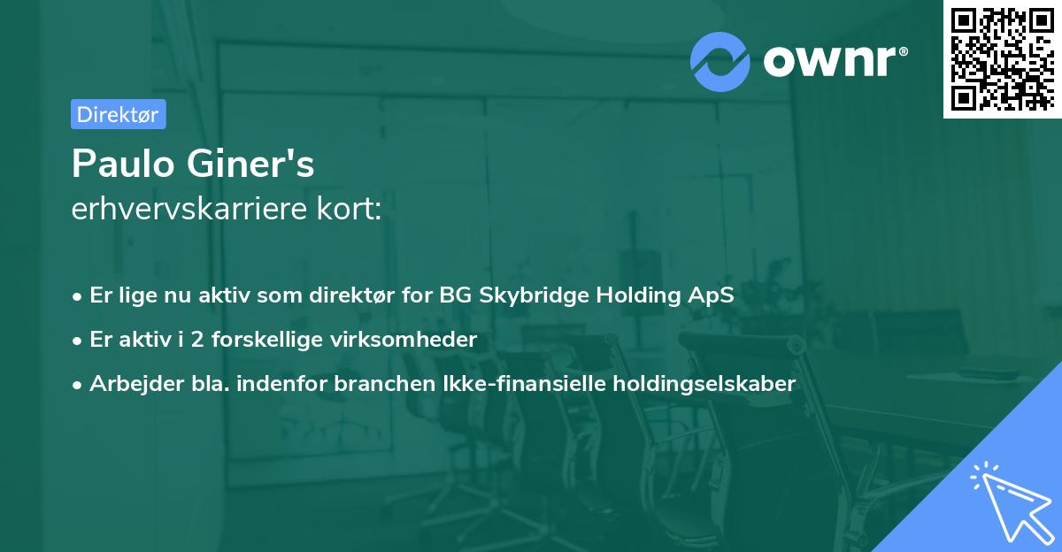 Paulo Giner's erhvervskarriere kort