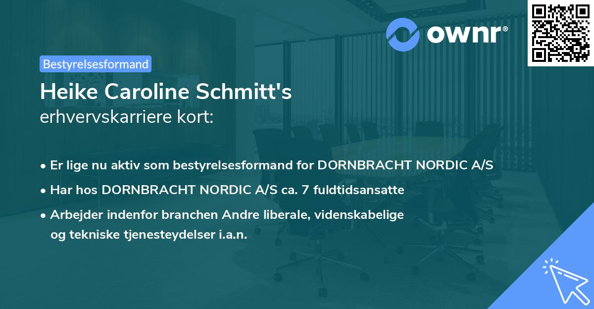Heike Caroline Schmitt's erhvervskarriere kort