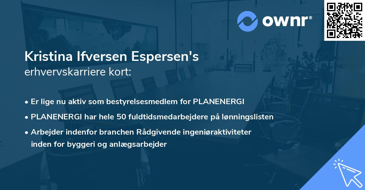 Kristina Ifversen Espersen's erhvervskarriere kort