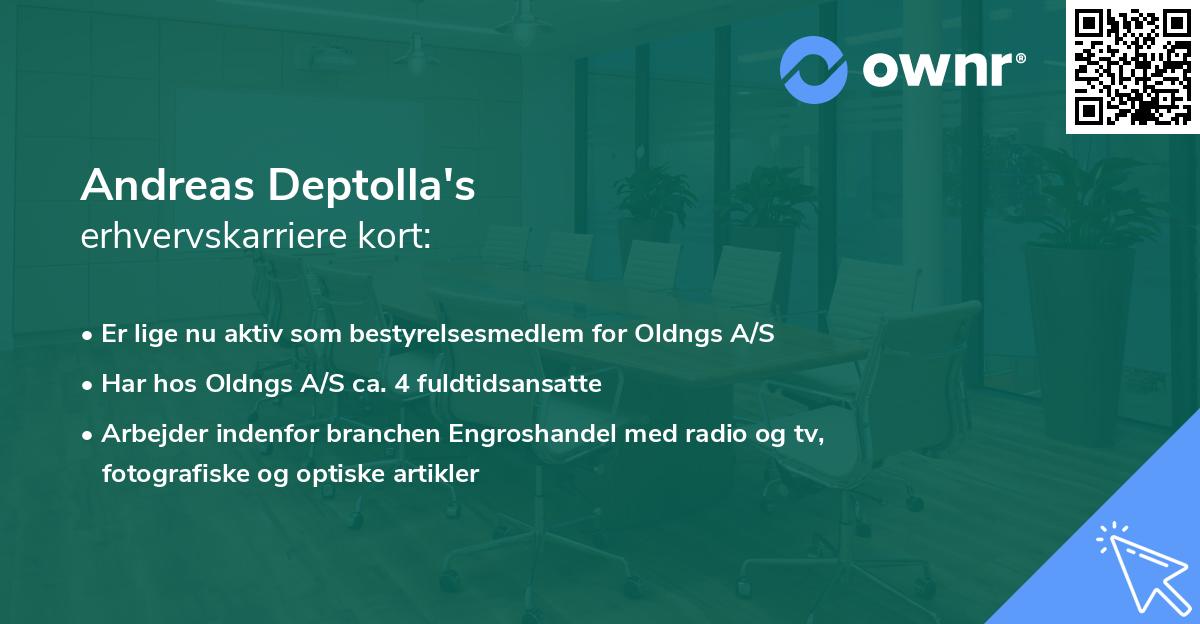 Andreas Deptolla's erhvervskarriere kort