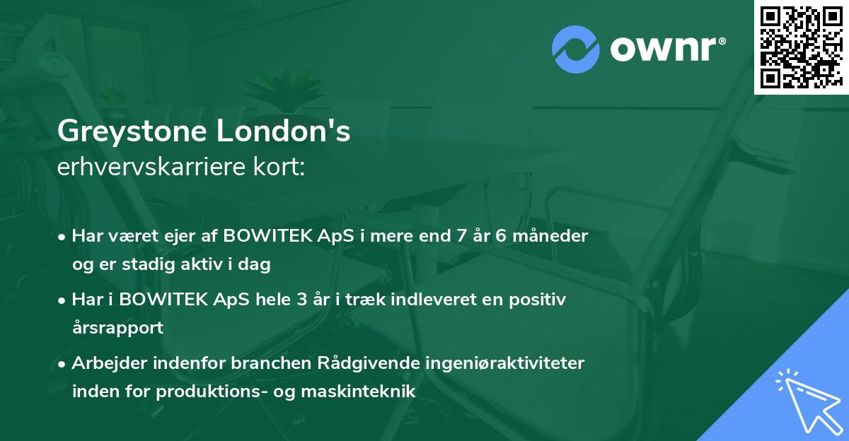 Greystone London's erhvervskarriere kort