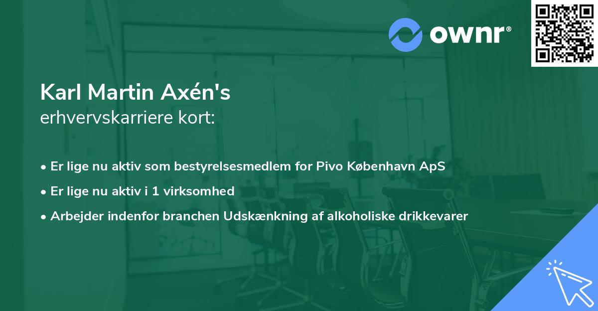 Karl Martin Axén's erhvervskarriere kort