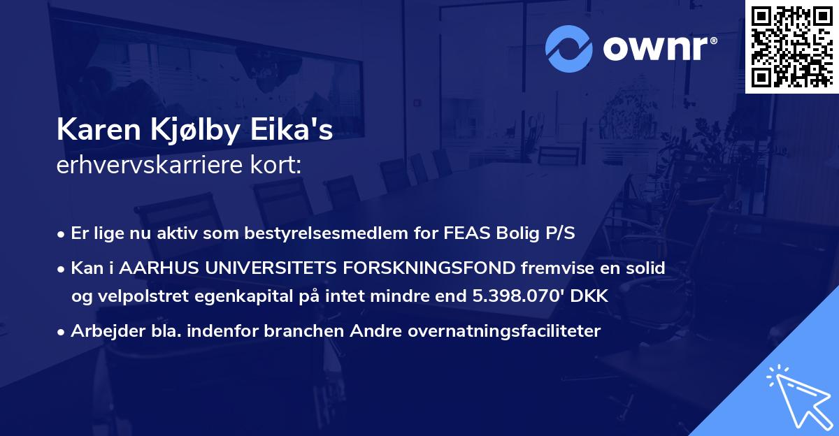 Karen Kjølby Eika's erhvervskarriere kort