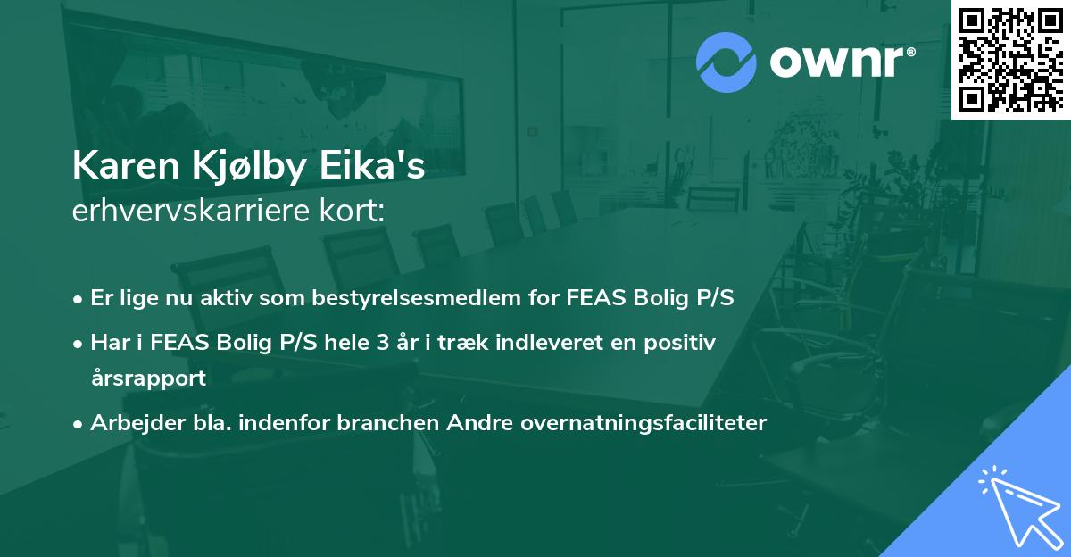 Karen Kjølby Eika's erhvervskarriere kort