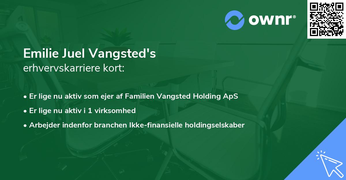 Emilie Juel Vangsted's erhvervskarriere kort