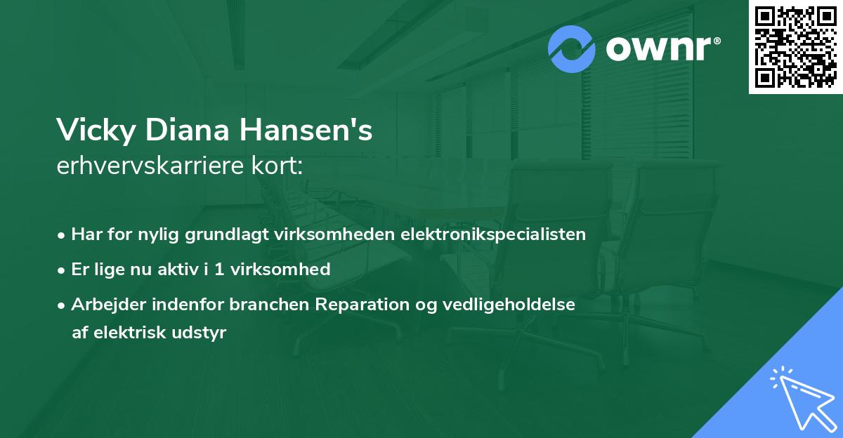 Vicky Diana Hansen's erhvervskarriere kort