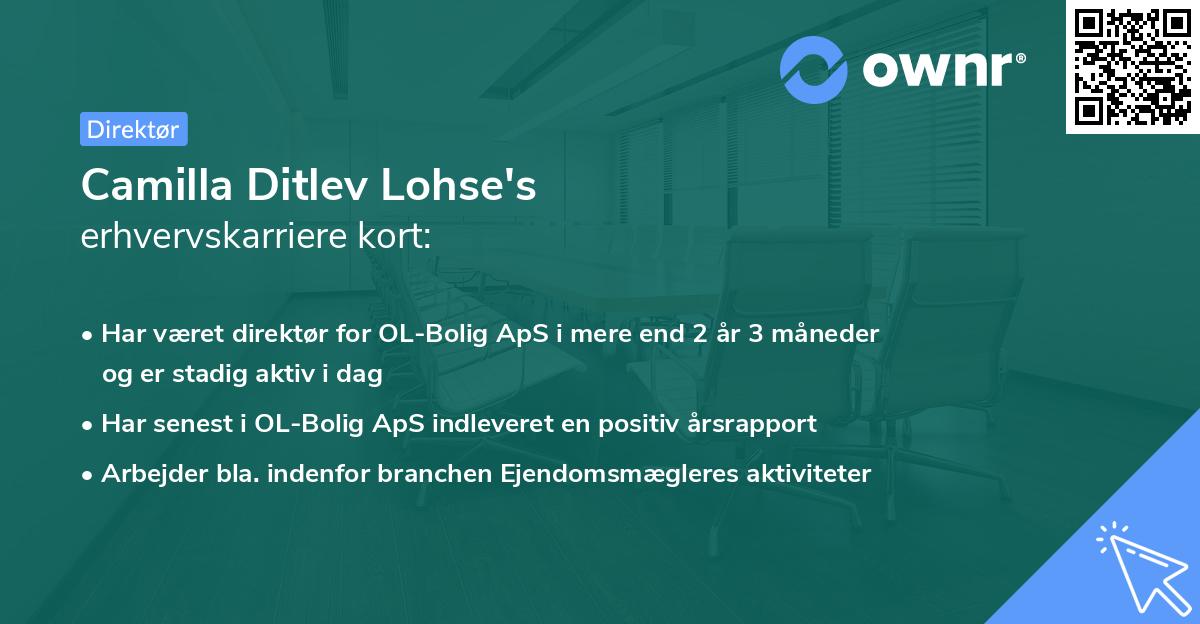 Camilla Ditlev Lohse's erhvervskarriere kort