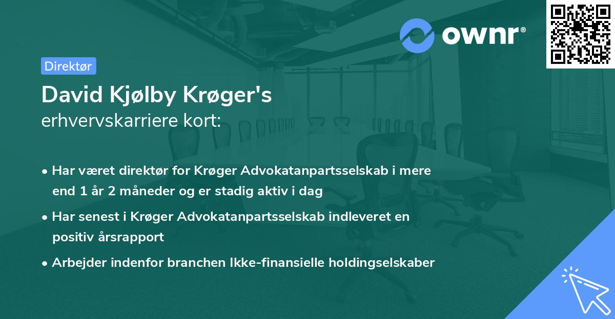 David Kjølby Krøger's erhvervskarriere kort