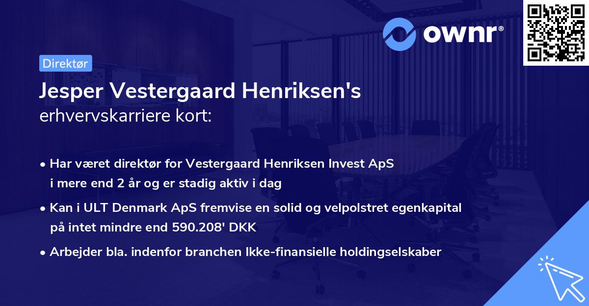 Jesper Vestergaard Henriksen's erhvervskarriere kort