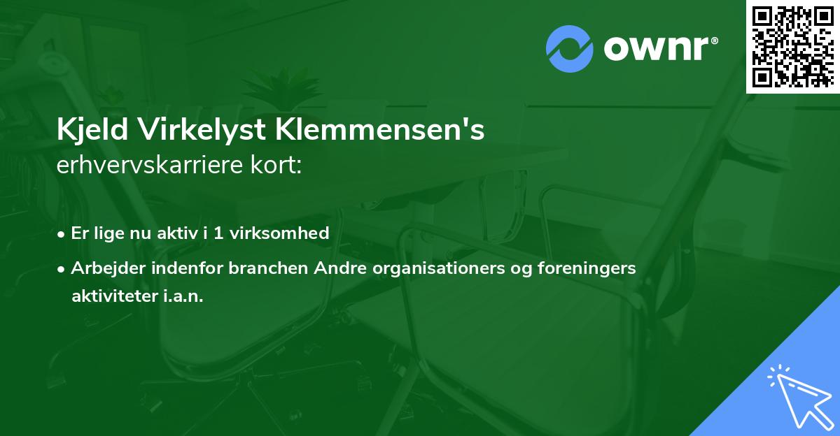 Kjeld Virkelyst Klemmensen's erhvervskarriere kort