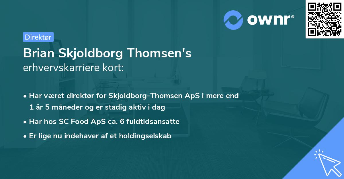 Brian Skjoldborg Thomsen's erhvervskarriere kort