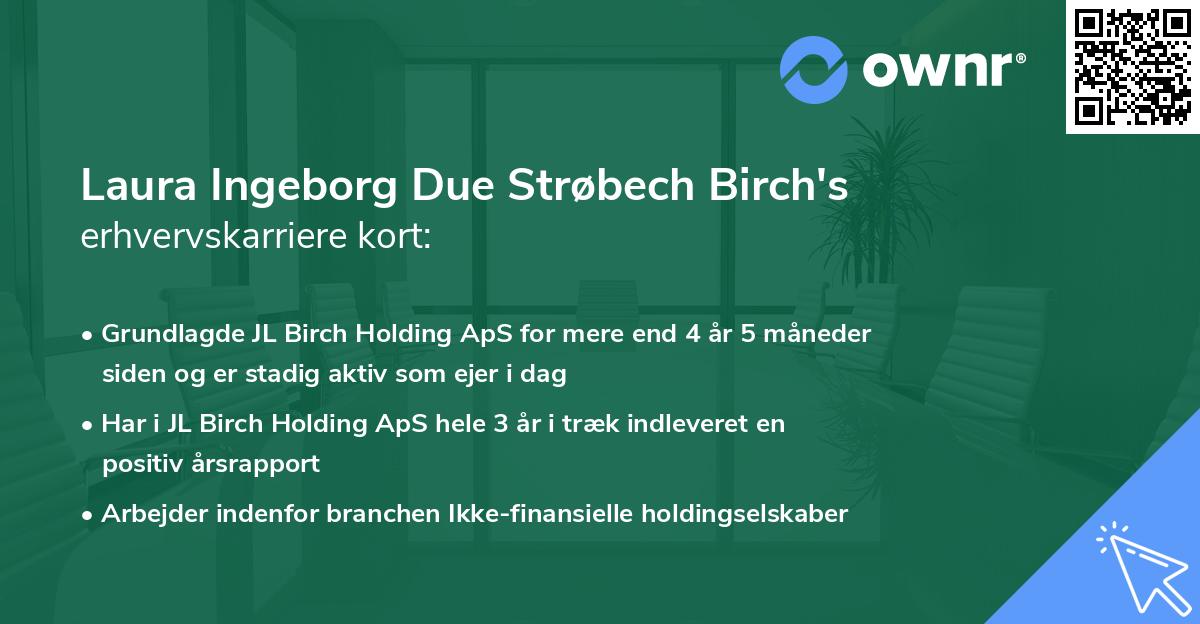 Laura Ingeborg Due Strøbech Birch's erhvervskarriere kort