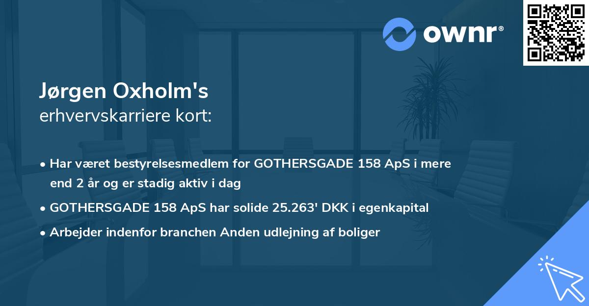 Jørgen Oxholm's erhvervskarriere kort