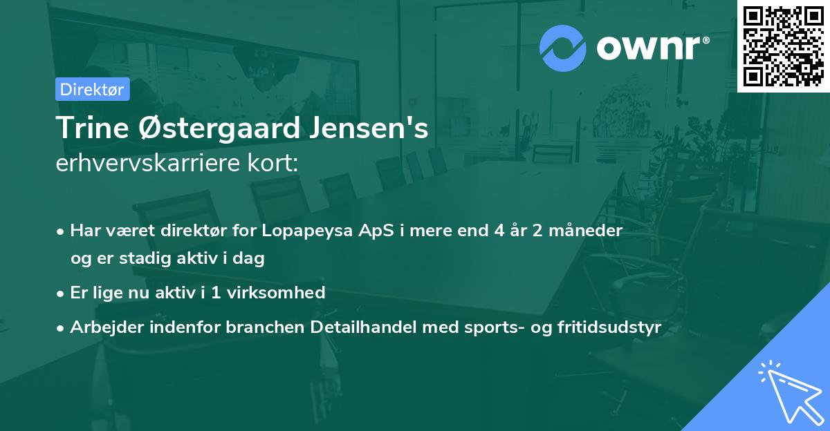Trine Østergaard Jensen's erhvervskarriere kort