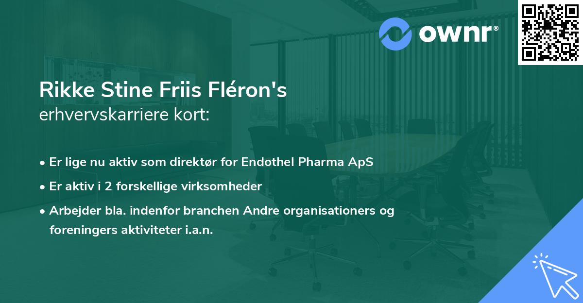 Rikke Stine Friis Fléron's erhvervskarriere kort
