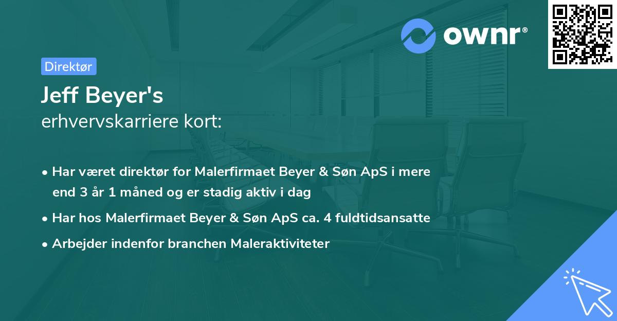 Jeff Beyer's erhvervskarriere kort