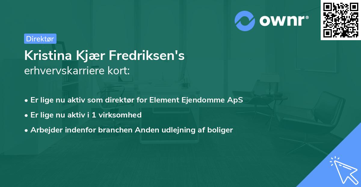Kristina Kjær Fredriksen's erhvervskarriere kort