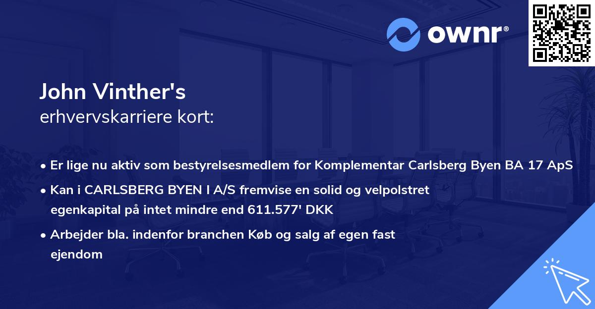 John Vinther's erhvervskarriere kort
