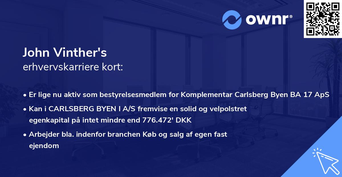 John Vinther's erhvervskarriere kort