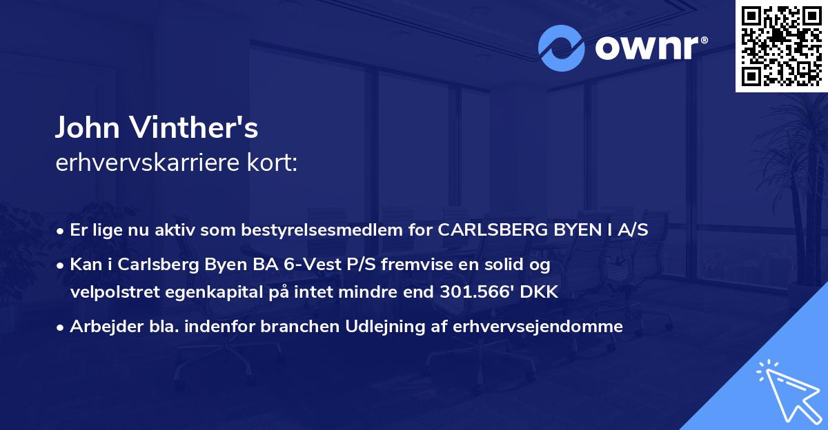 John Vinther's erhvervskarriere kort