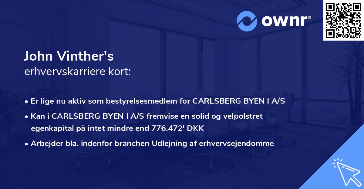 John Vinther's erhvervskarriere kort