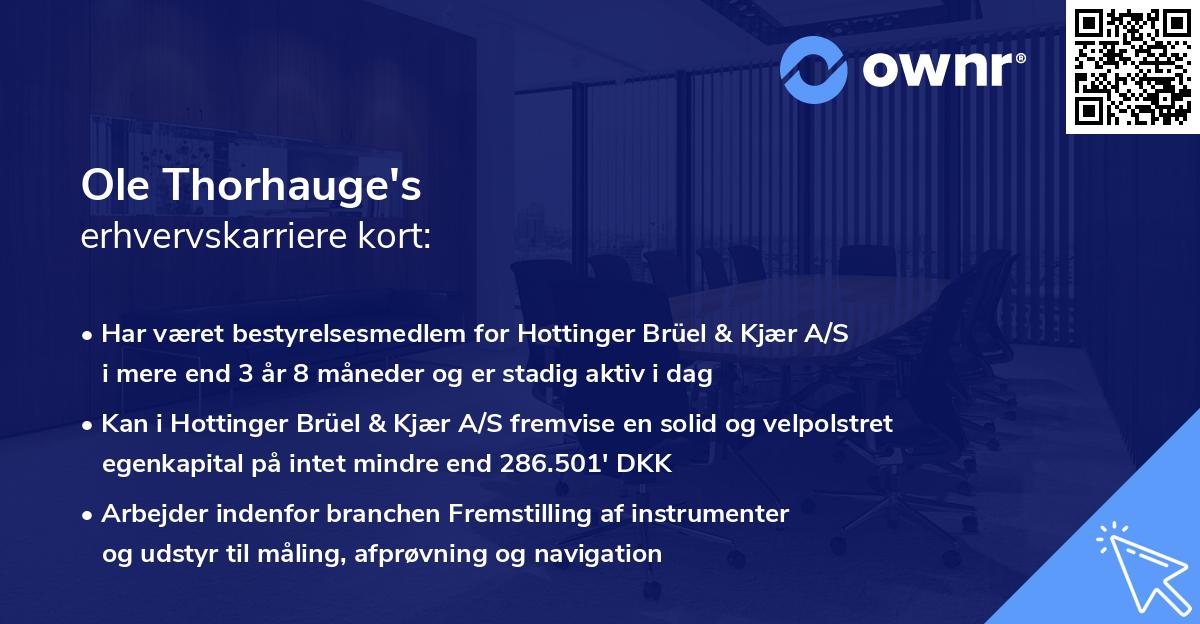 Ole Thorhauge's erhvervskarriere kort