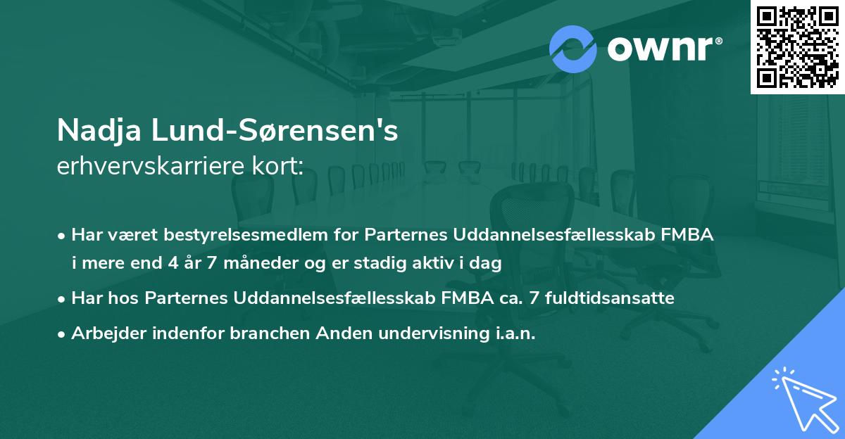 Nadja Lund-Sørensen's erhvervskarriere kort