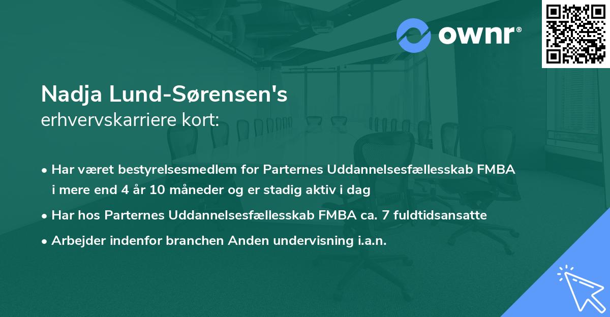 Nadja Lund-Sørensen's erhvervskarriere kort