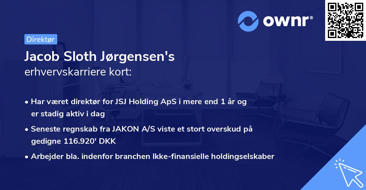 Jacob Sloth Jørgensen's erhvervskarriere kort