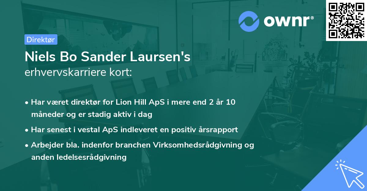 Niels Bo Sander Laursen's erhvervskarriere kort
