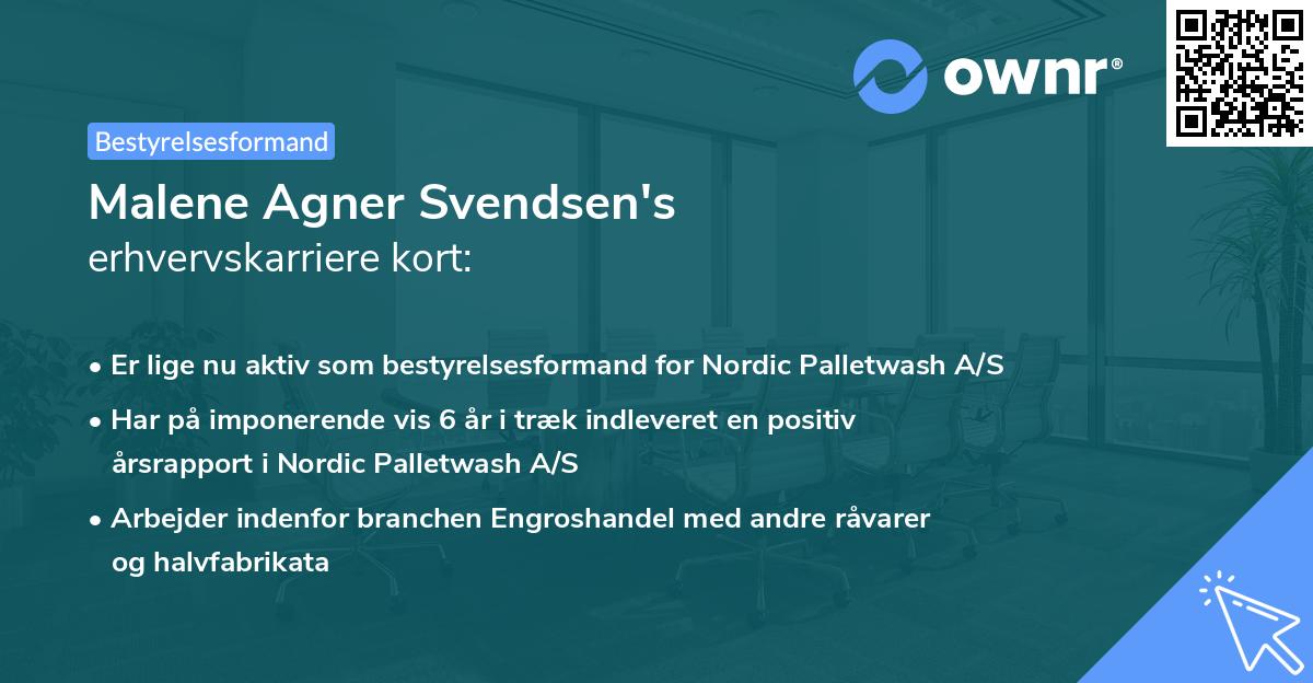 Malene Agner Svendsen's erhvervskarriere kort
