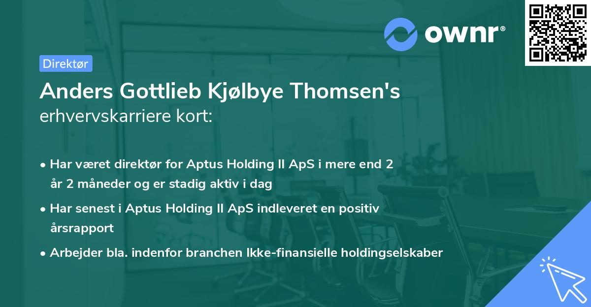 Anders Gottlieb Kjølbye Thomsen's erhvervskarriere kort
