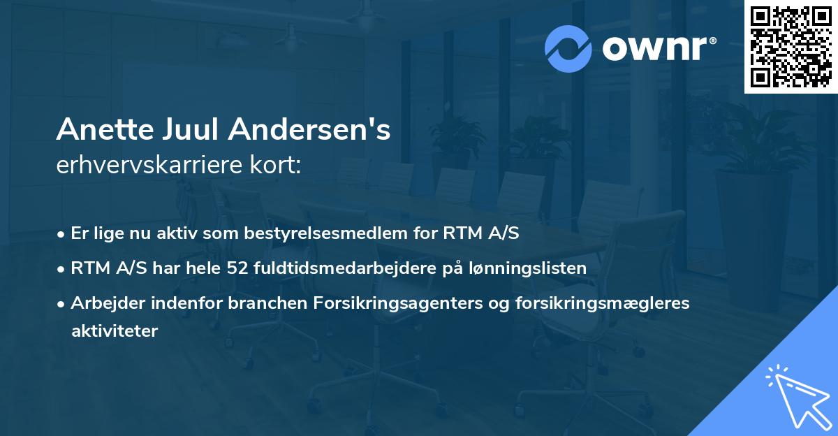 Anette Juul Andersen's erhvervskarriere kort