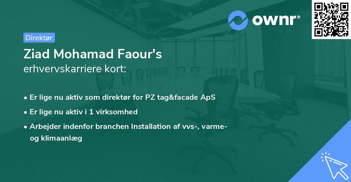 Ziad Mohamad Faour's erhvervskarriere kort