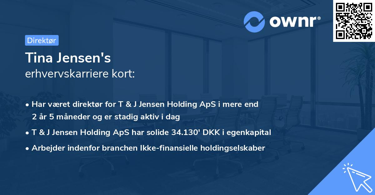 Tina Jensen's erhvervskarriere kort