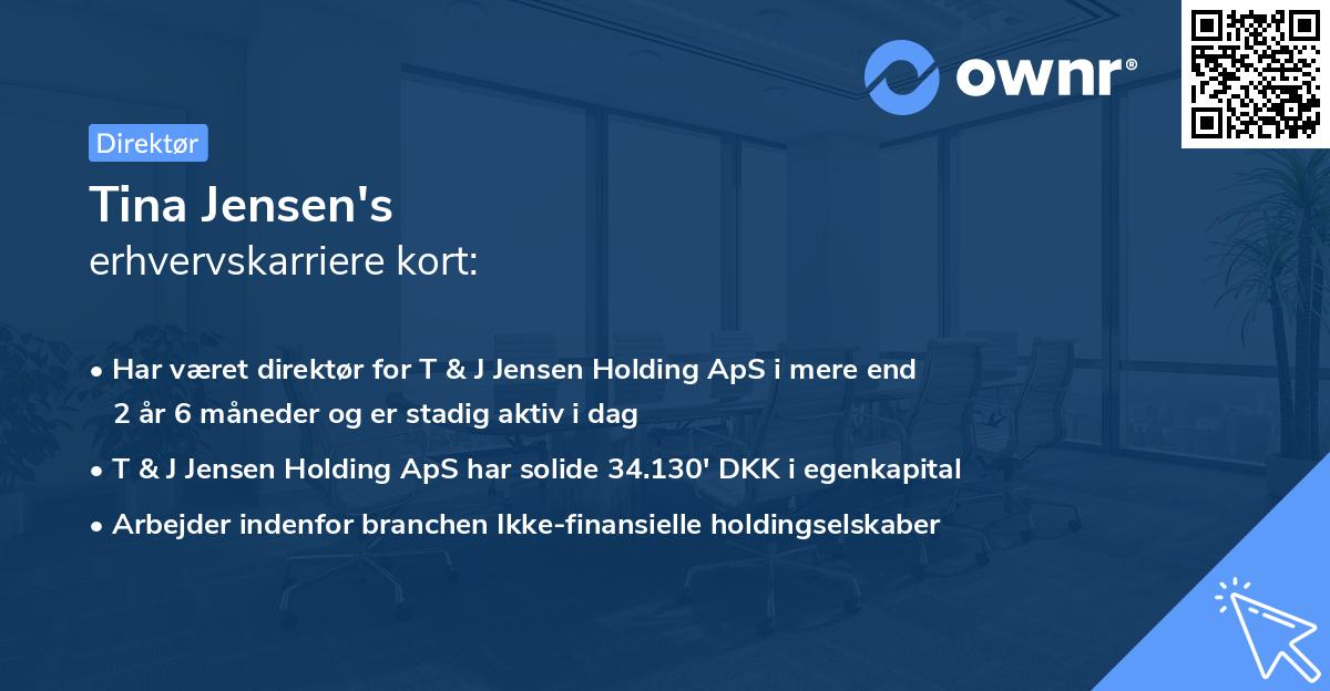 Tina Jensen's erhvervskarriere kort