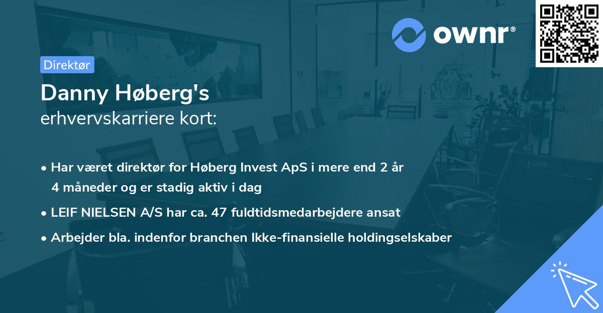Danny Høberg's erhvervskarriere kort